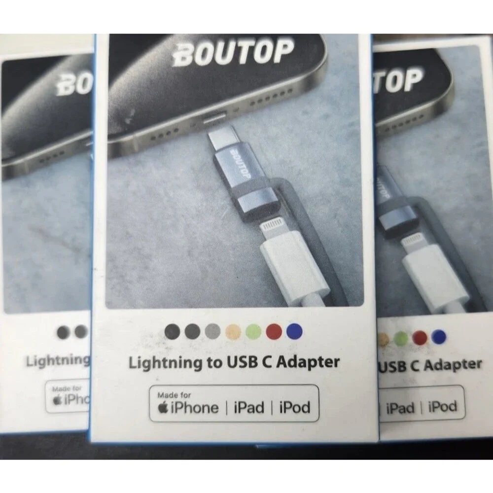 Boutop Lightning To USB C Charging Adapter MFI Licensed 3 Units Included Ipad